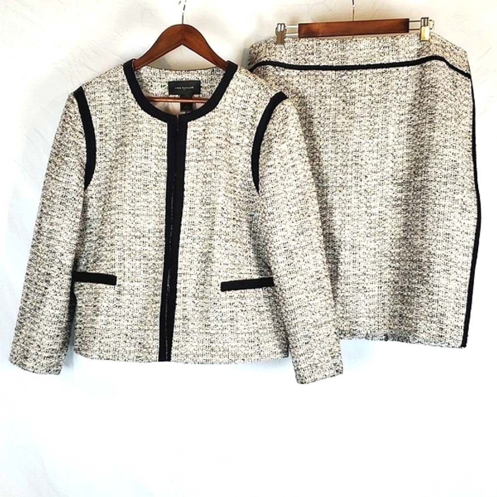 Ann Taylor Black and White Skirt Set